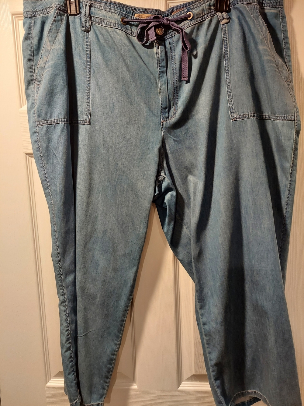 Vintage America Light Blue Relaxed Denim Joggers